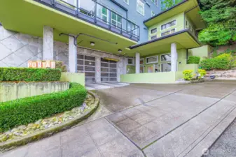 Front entry garage and Lobby walk-in doors
