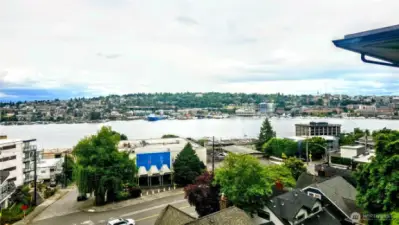 Views of Lake Union from unit