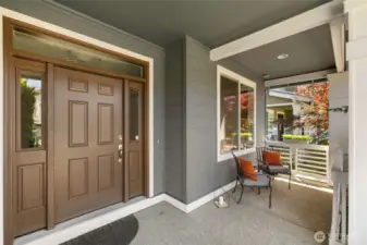 Front porch allows for privacy as well as a good community feel