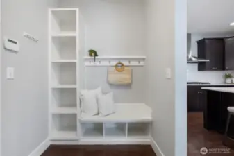 Mudroom right off garage