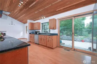 Sliding door to the patio off the kitchen.