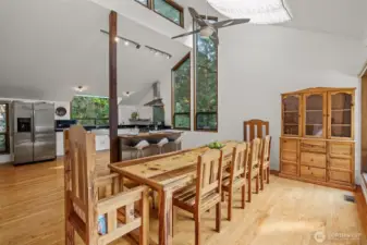 Large dining area with slider to the deck.