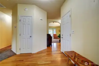 The entry showcases the open floor plan
