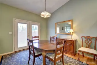 The dining room can host large gatherings...