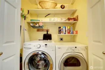 Utility closet is conveniently located.