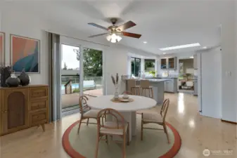 Virtually Staged Kitchen eating nook.