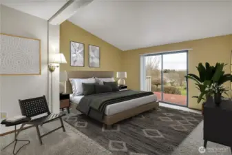 Virtually Staged Primary Bedroom.