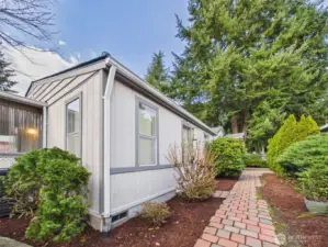 Pavers and established landscaping