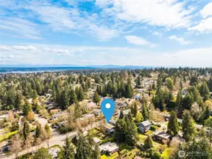 Roosevelt Way NE looking southeast. Home is on the west side of the street.