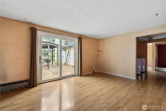 Great room with slider onto back deck.