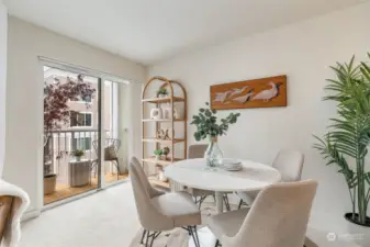 Dining space with plenty of room to add a desk too