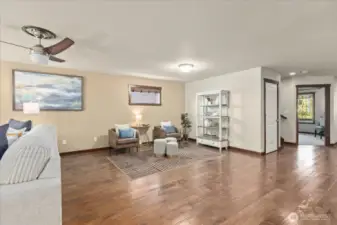 View of the main living space from the casual dining space.