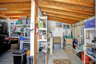 Shop space in the back of the 1 car garage.