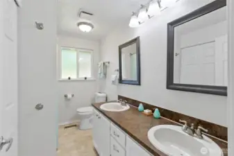 Upper Bathroom, Double Sinks & Tub ..