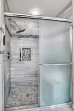 Tiled Step-In Shower in 2nd Suite