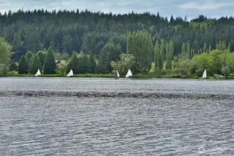 Watch sailing lessons and paddle boats on calming Lone Lake.
