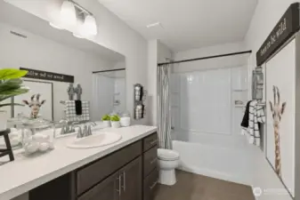 2nd bath-fullInterior Pictures: Disclaimer- Photos are of another Lina floor plan from a previous community, photos are for illustrative purposes only. Finishes, flooring, upgrades, or other features may vary.