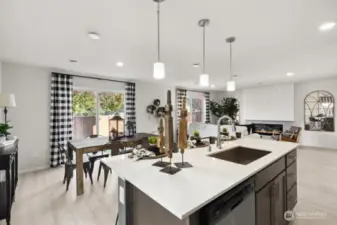 Open Concept living/dinining/kitchen-Interior Pictures: Disclaimer- Photos are of another Lina floor plan from a previous community, photos are for illustrative purposes only. Finishes, flooring, upgrades, or other features may vary.