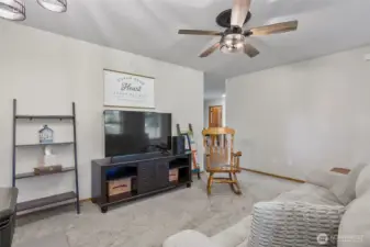 Living room with pellet stove
