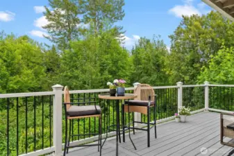 Coffee while listing to the birds sing and taking in the beautiful scenery