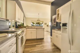 Looking back towards dining area through the kitchen.