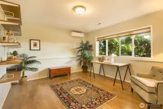 Lower level office/craft space. What might you do with this space?