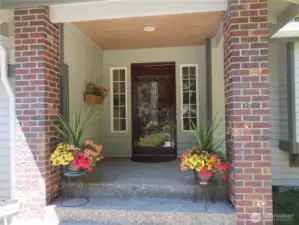 Impressive Brick Pillar Covered Entry