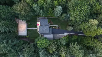 Drone shot straight Down on House & Lot