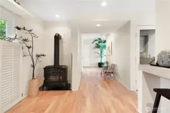 Gorgeous natural gas fireplace creates a cozy and inviting ambience.