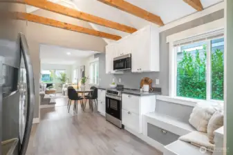 Small dining space beyond the kitchen.