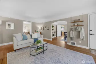 You’ll love the period details throughout—arched doorways, coved ceilings, and rich woodwork