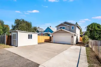Fully Fenced Backyard with lots of parking space