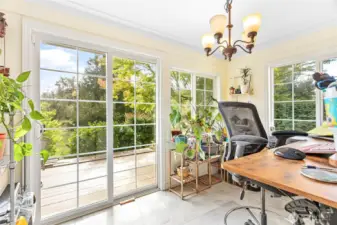Sunroom/solarium just off kitchen - access to huge partial-wrap deck, could also be used as dining room