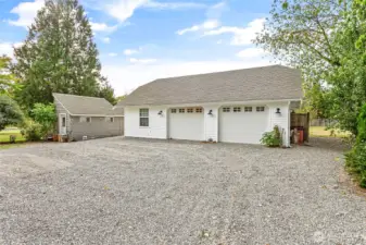 Roof was done on garage, green house & home all at the same time. Nice detached 2 car garage w/separately accessed flex room on left