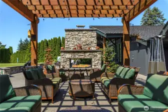 Kick back with a beer on the McDuff's outdoor patio with multiple fireplaces