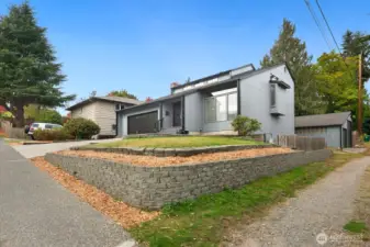 Alley leads to detached garage