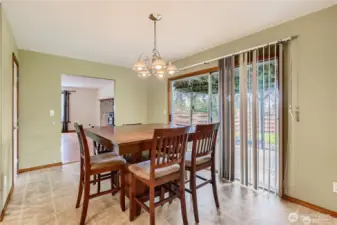 Dining room, photo taken prior to rental