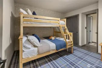 Lower level bunk bedroom.