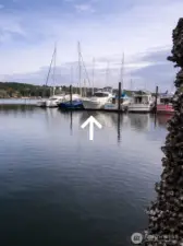 Expanded view of the slip on Dock B, illustrating the easy approach and maneuverability within the marina.