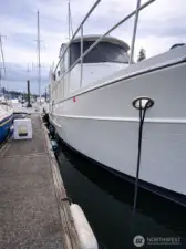 View down the finger pier at slip B10 (44’).