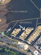 Satellite image of Murphy’s Landing Marina identifying slip B10 location.