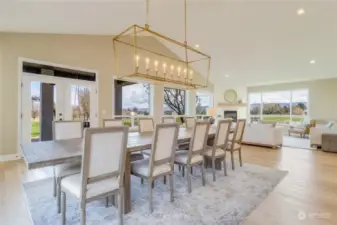 Dining Room open to living room with amazing views