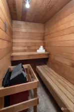 Having a stressful day? Sit back and take load off and enjoy a relaxing sauna!