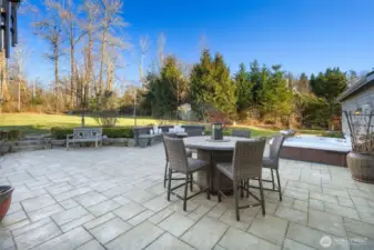 Large Stone Patio With Two Gas Fireplace Areas Is The Perfect Space For Outdoor Entertaining. Large, Level Lot With In-Ground Sprinkler System And Landscape Lighting....