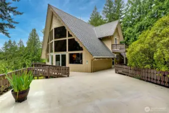 Looking back at the home form the spacious deck