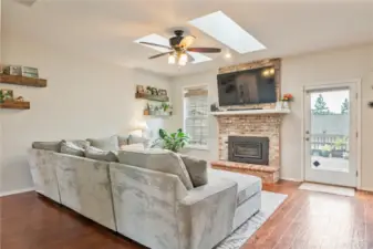 Living room with fireplace