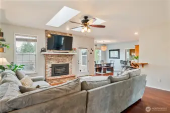 Living room with fireplace