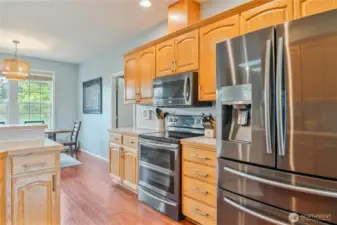 Stainless appliances in kitchen