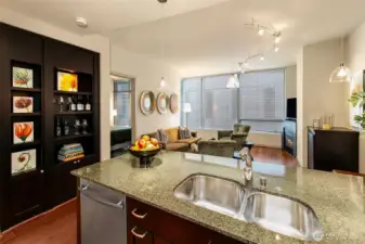 With many built-ins, this home feels upscaled and beyond the usual for an urban condo.