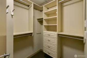 Lovely built-out closet space.